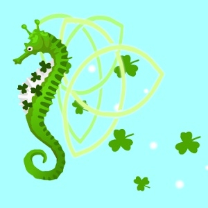 Green Celtic Knot Seahorse